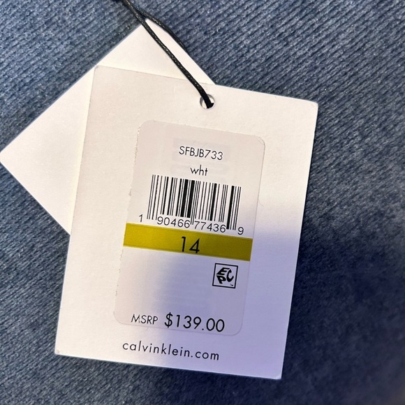 NWT Calvin Klein white Blazer with minor stains sz 14 - Picture 7 of 10